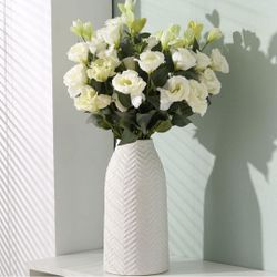 hjn White Vase for Flowers Ceramic Vase for Decor, Modern Decorative Tall Vase