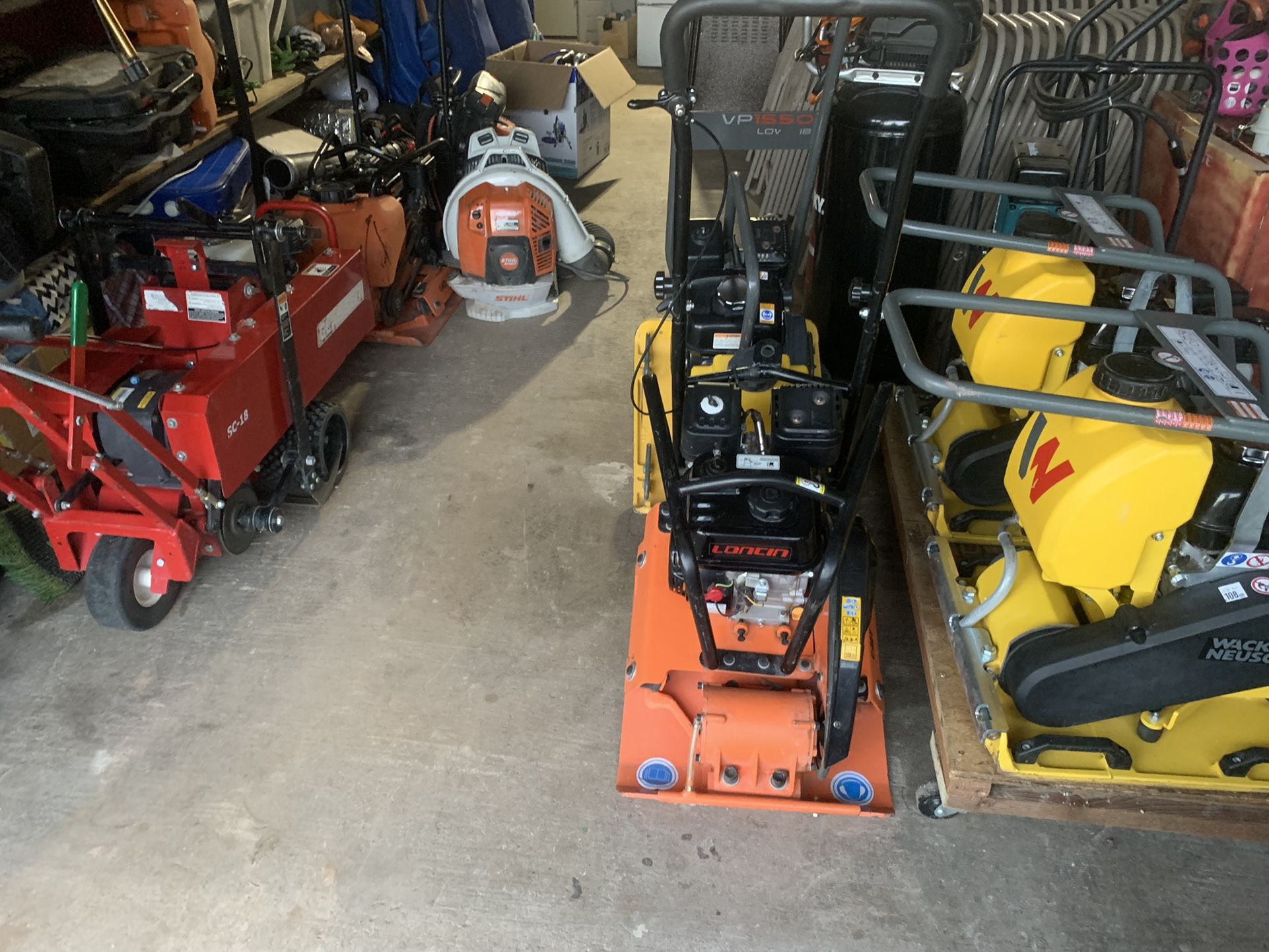 Compactor, Sod Cutter, Jack Hammer, Power Broom.