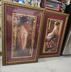 These are likely limited edition serigraphs titled "Desire I" and "Desire II" by artist David Freeman,