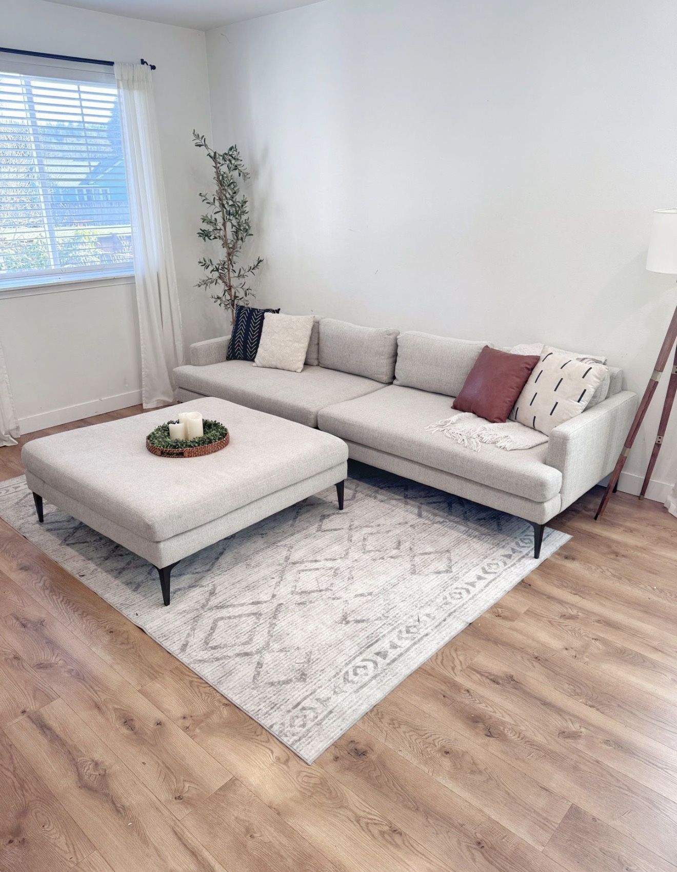 West Elm Andes Sofa With Huge Ottoman 