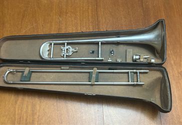 Antique American Educator Silver Trombone w/ Case