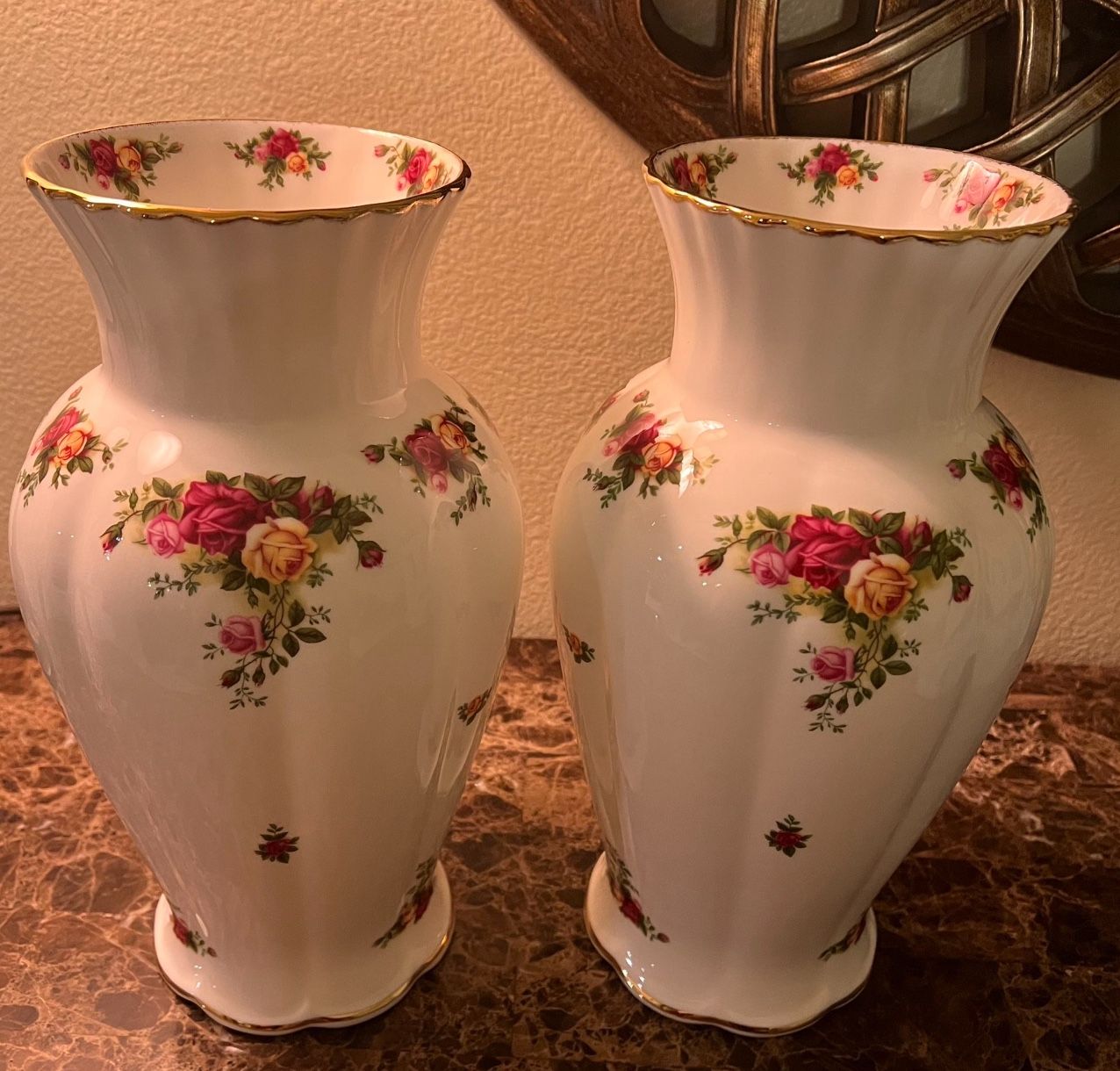 Royal Albert Old Country Roses 12” Vase ( Set Of Two)