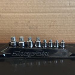 Snap-on Tools 8 pc Combination Drive Metric Hex Bit Stubby Socket Driver Set (3-10 mm)