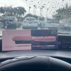 Rose Gold Hair Brush Straightener 