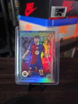Pau Cubarsi Future Stars /10 Topps FC Barcelona #196 Champions UEFA