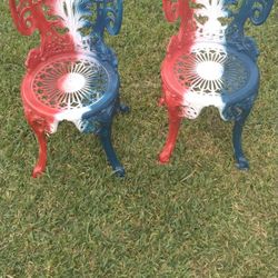 Two 32 In Metal Chairs 
