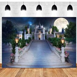 Fairytale Castle Night Scene Princess Backdrop