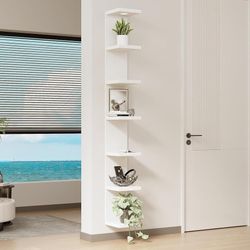 LitaEther Versatile 7 Tier Wall Shelf Unit,White Lack Wall Shelf