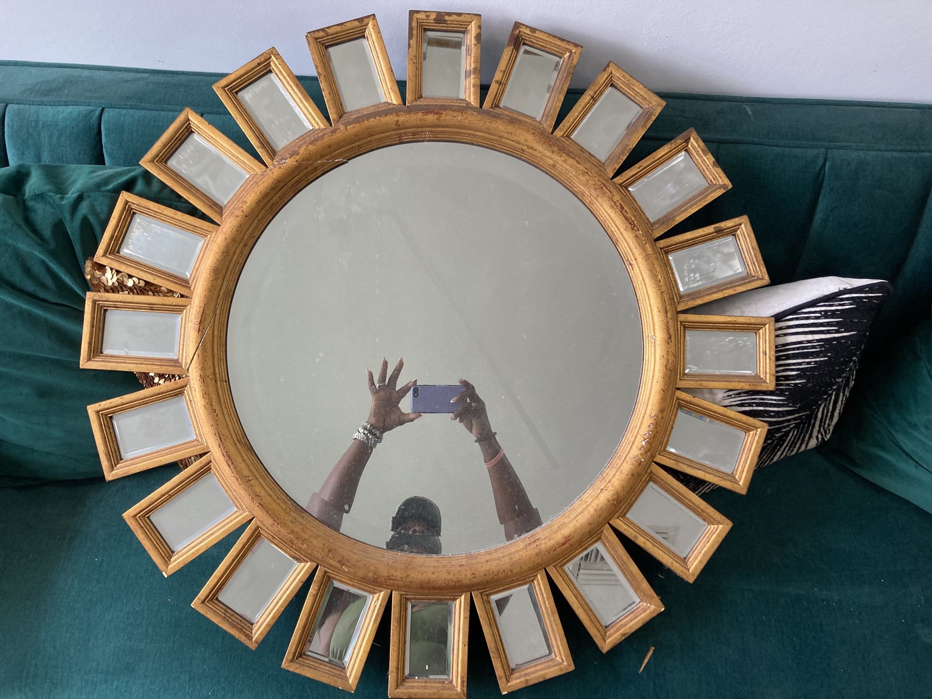 Gold Star Burst Mirror