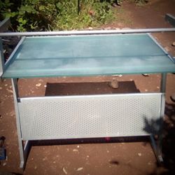 2 Glass Top Computer Tables 