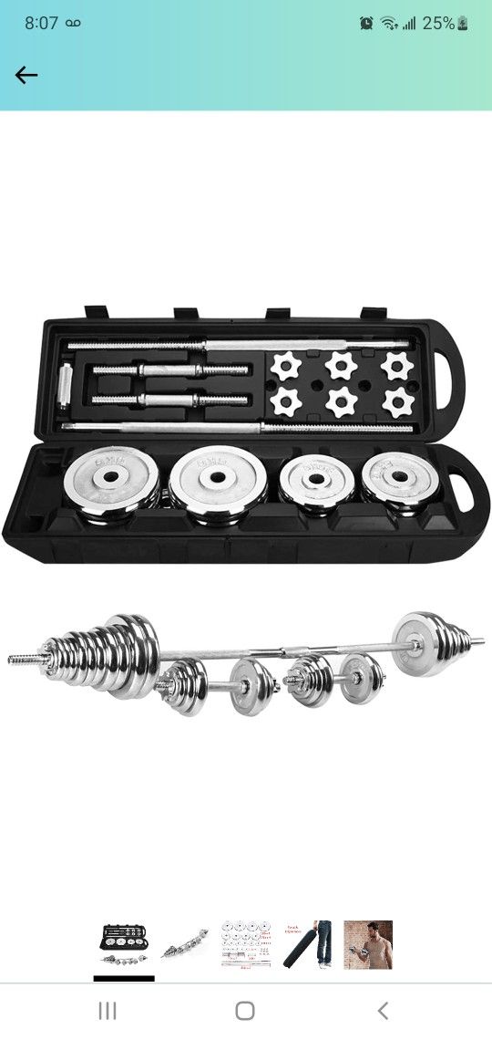 Dumbbells Set, 44lb 66lb 110lb Adjustable Fitness Free Weights Dumbbells with Connecting Rod