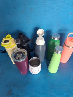$20 Firm, Yes, It's Available, Lot Of 8 Double Insulated Stainless Steel Drinking Flasks, Excellent Condition And Quality, Corkcicle, Gatorade, Swell