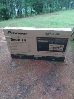 -Read Info- New 65 In. Pioneer 4k Roku Smart TV W/Remote