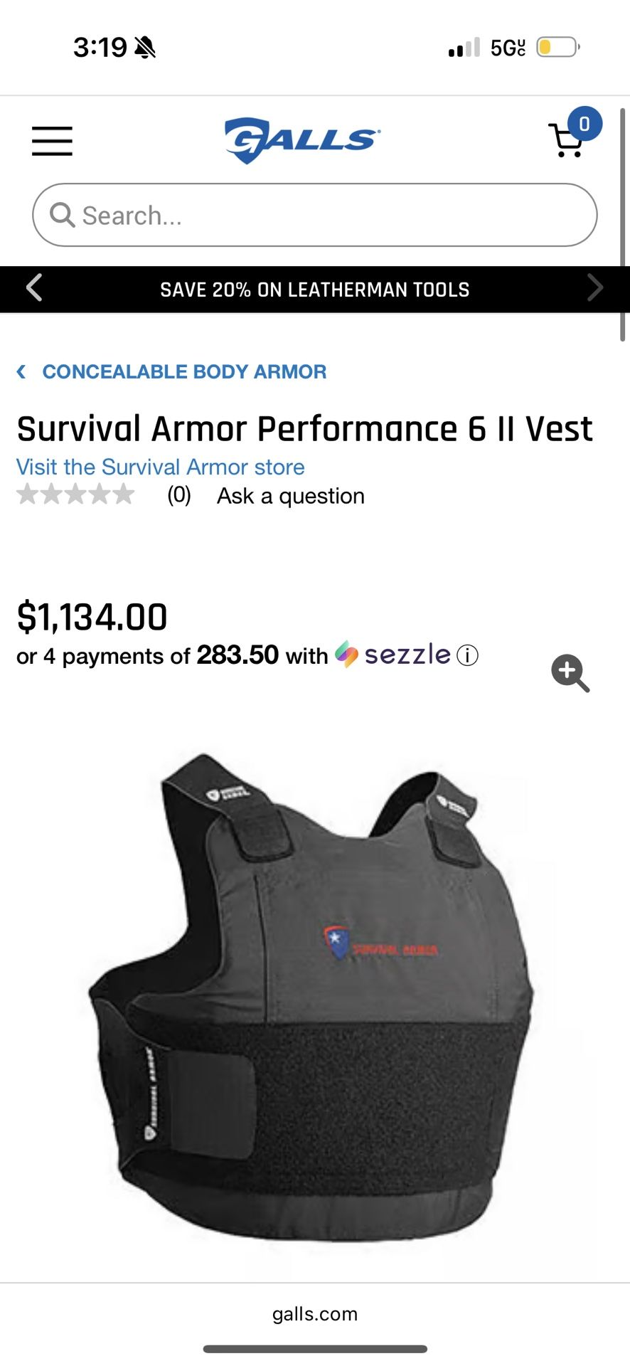 Survival Armor Level ll (Unisex)