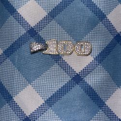 “100” Iced out gold chain pendant 