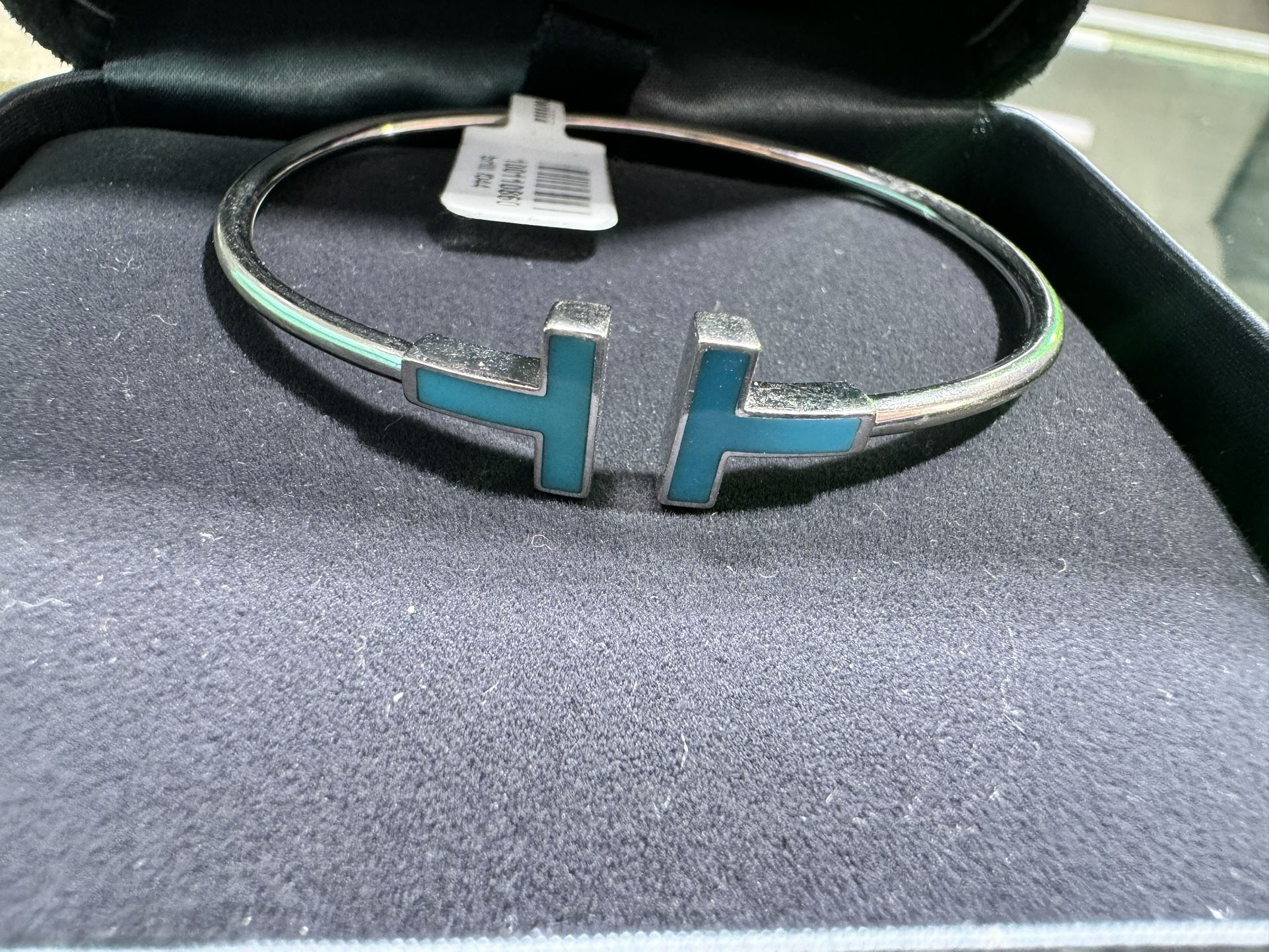 Tiffany Co Tiffany T Turquoise Wire Bracelet 18k White Gold