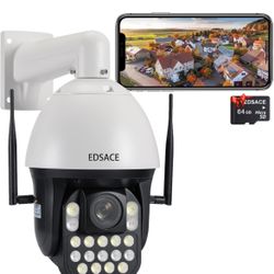 EDSACE 5MP PTZ Camera 36X Optical Zoom,Ontinuous 360° pan,Auto Tracking,Human Detection,Two Way Audio,Long Range Infrared Night Vision up to 393ft 