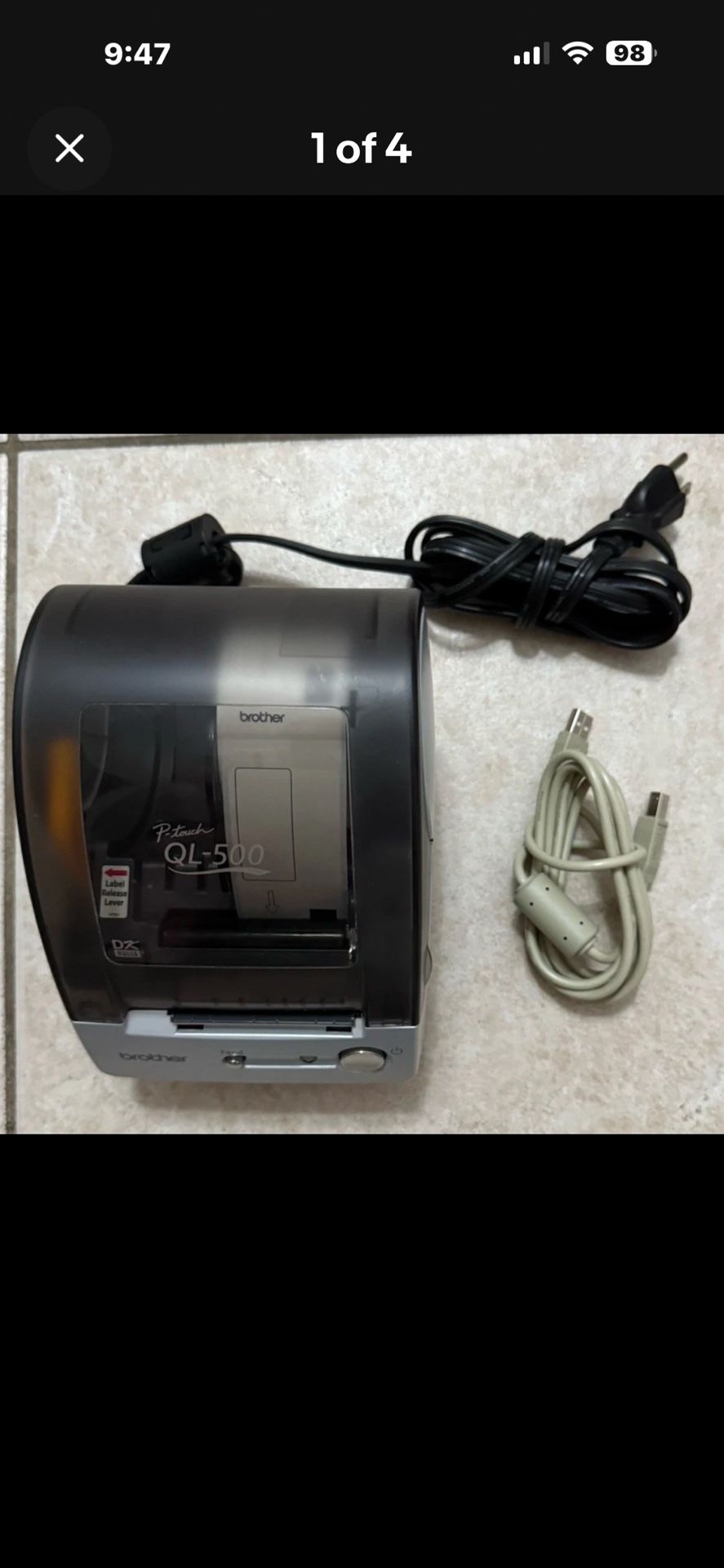 Brother P-Touch QL-500 Thermal Label Printer With USB Cable And Labels Tested