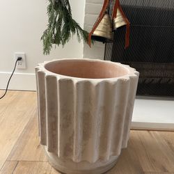 Fluted Terracotta Pottery Pot