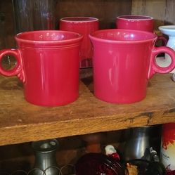 Set Of 4 Fiesta Ware Coffee Cups