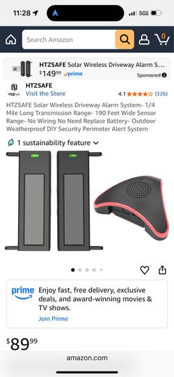 HTZSAFE Solar Wireless Driveway Alarm System