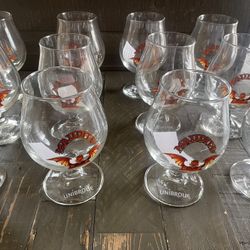 NEW - Rare - Set Of 12 Moudite Unibroue Beer Tulip Goblet Glass With Original Shipping Box 