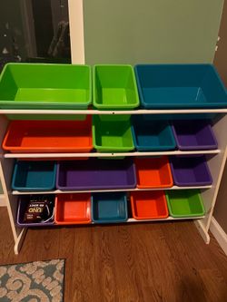 Toy organizer with bins