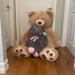 Giant Stuffed Bear and Bunny