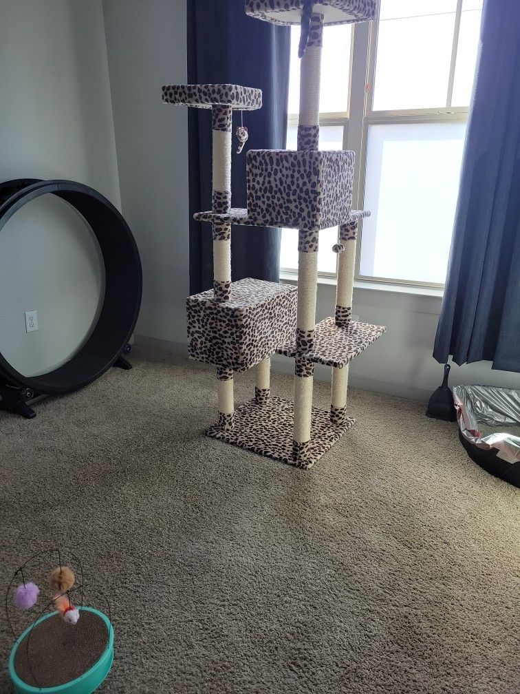 Cheetah Print Cat Tree