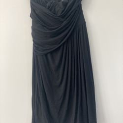 Preowned EXPRESS Strapless Draped Dress - Black - XS