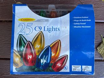 Outdoor C9 Christmas Lights – 9 Packs + Spare Bulbs