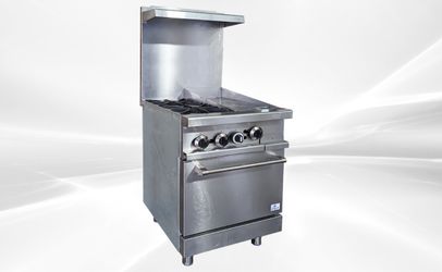🔥 NSF 24" COMMERCIAL RANGE – 2 BURNER + 12" GRIDDLE + OVEN – TC-R24-12MG 🍳