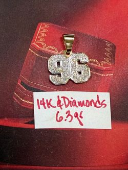 14K Solid Gold Pendant For Wedding NATURAL DIAMONDS 💎 STONES 6.3Gr