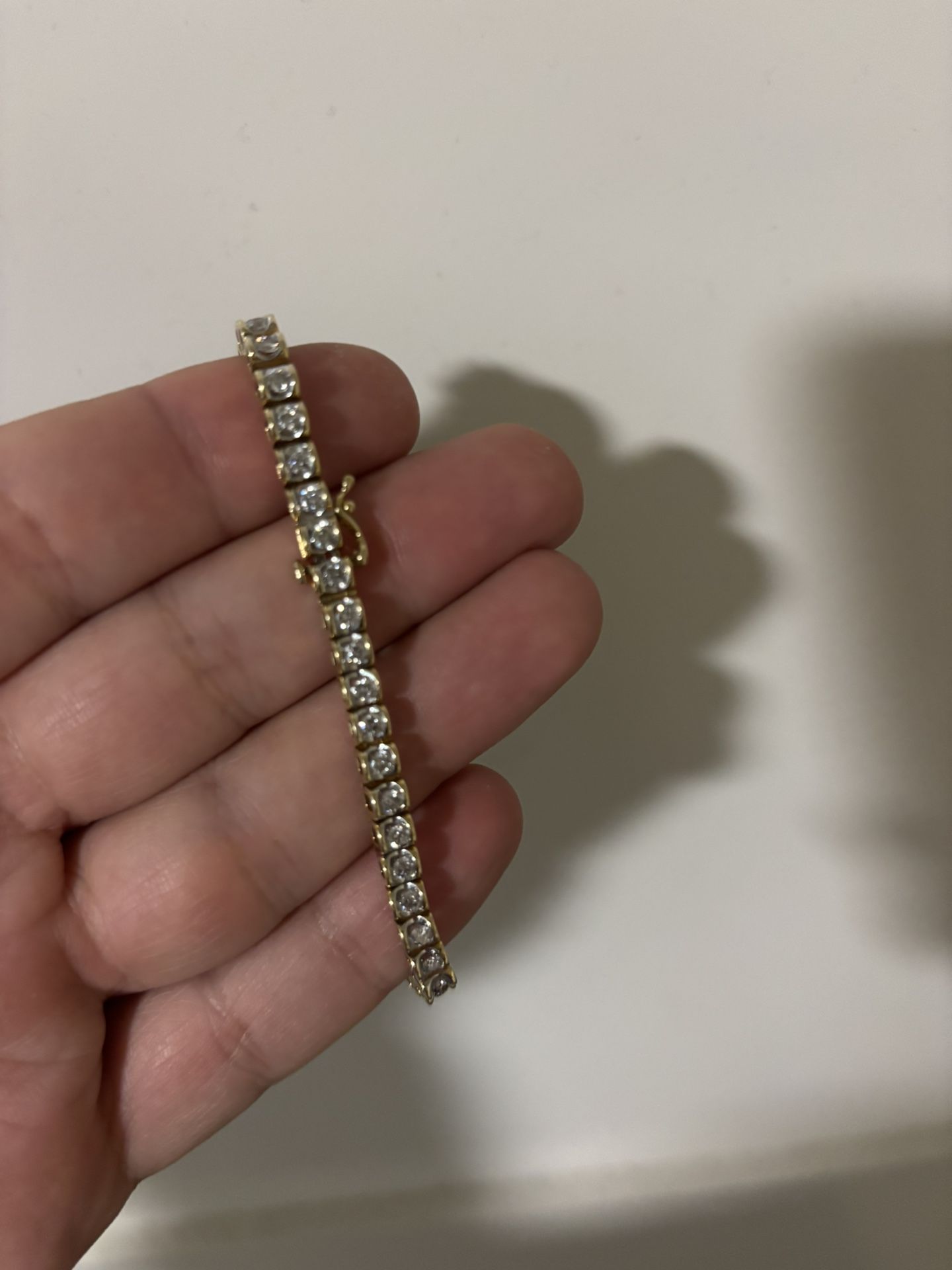 7 Inch 10k Yellow Gold Tennis Chain 