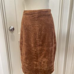 Brown Suede Like Skirt