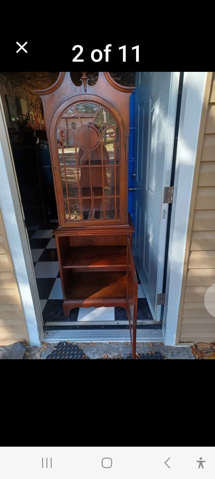 Traditional Walnut 1915 Antique Corner Cabinet