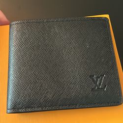 Men's Amerigo Logo Leather Half Wallet Black