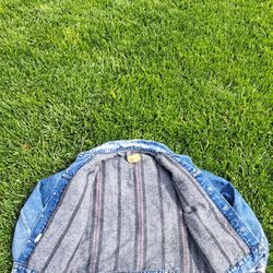 Levi's 70(contact info removed) Denim Trucker Jacket Vintage 70's 80's Blanket Lined Grey 46