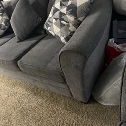 Dark Gray Loveseat with Cushions 