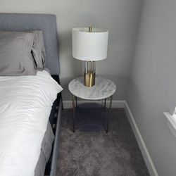 Marble End Table With Lamp
