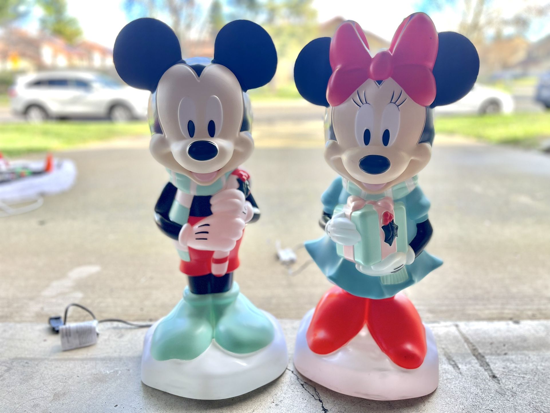 Mickey & Minnie Christmas Blow Mold Set - Disney 100