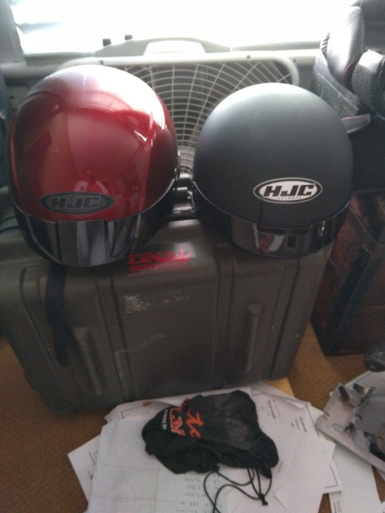 Two Motorcycle Helmets