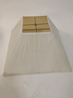 Pleated Fabric Tapered Square Lampshade, Off-White