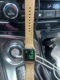 Apple Watch with Gold Sport Band