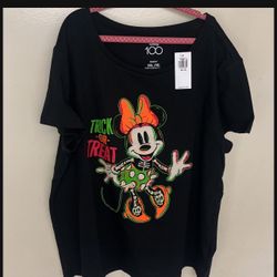 NEW * DISNEY MINNIE MOUSE GLOW IN THE DARK T-Shirt Size KIDS 14/16