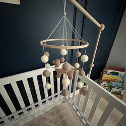 Golden Retriever Crib Mobile And Wooden Arm
