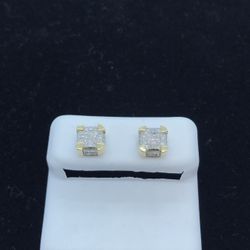 Diamond 10k Gold Earrings New 