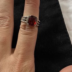 David Yurman Petite Wheaton Ring In Garnet 