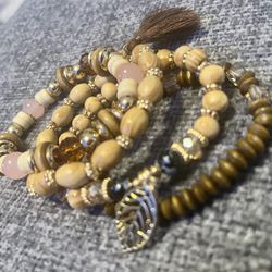 New! Bead/Tassel Bracelet Set