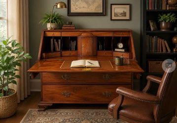 Baker Historic Charleston Chippendale Style Mahogany Secretary Desk